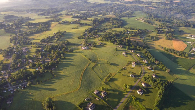 Aerial view of farmland in Harford County 