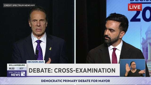 Andrew Cuomo and Zohran Mamdani during a debate 