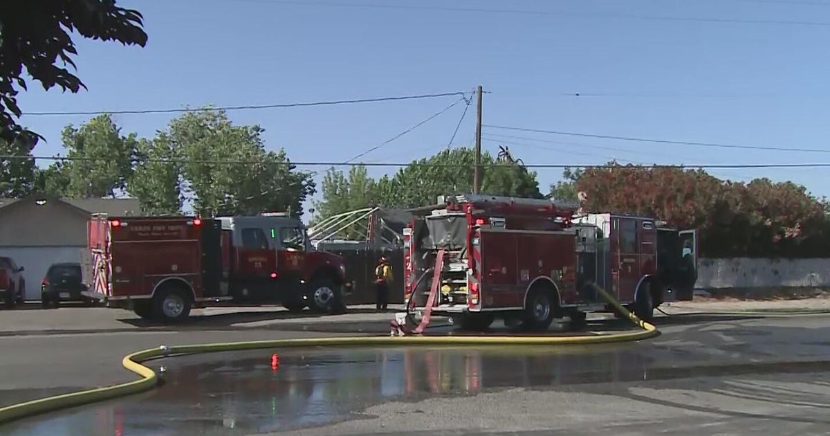 Forward progress of grass fire in Modesto stopped