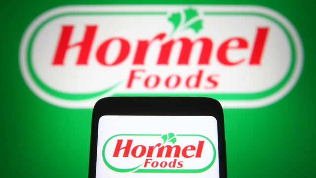 In this photo illustration a Hormel Foods logo of an US food 