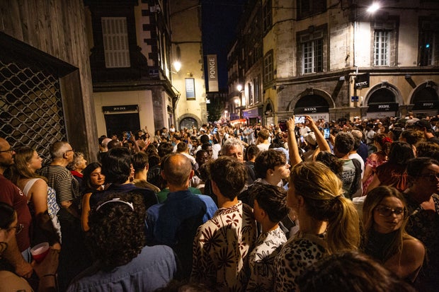 Crowds at a music festival in France 