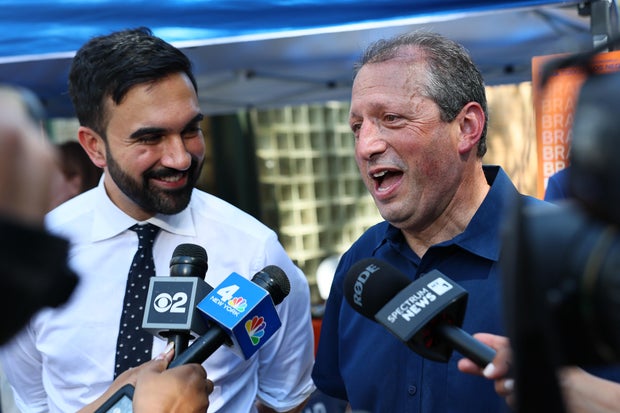 Mayoral Candidate Zohran Mamdani Campaigns In NYC On Primary Day 