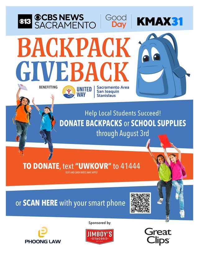 good day 【全額寄付】 Backpack Giveback - Good Day Sacramento