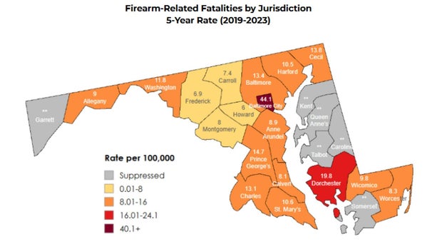 Maryland Gun Violence Data 2019-2023 