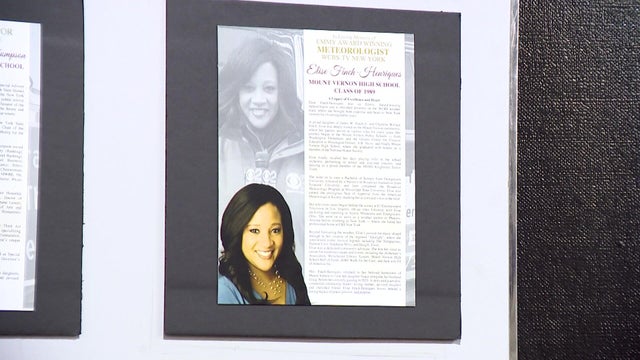 A plaque for Elise Finch on the wall of Mount Vernon High School's Hall of Fame 