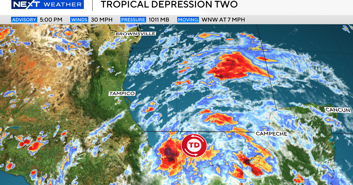 Tropical Depression 2 forms in the Western Gulf, heading toward Mexico with 30 mph winds