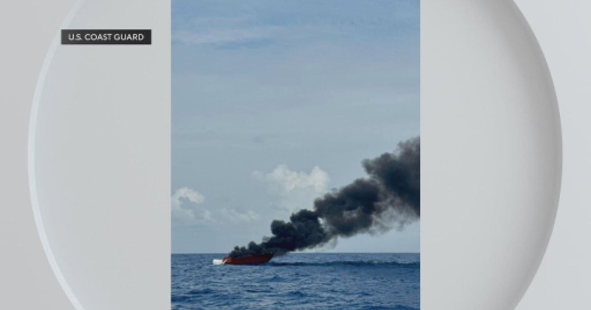 5 people rescued by good Samaritan after boat catches fire in Biscayne Bay, U.S. Coast Guard says