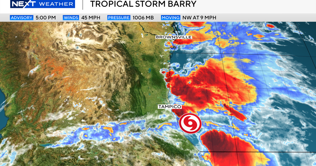 Tropical Storm Barry continues toward Mexico's northeast coast 