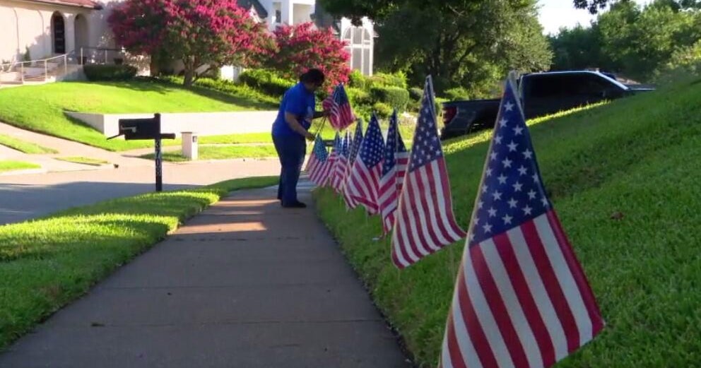 Volunteers plant 40,000 American flags in Irving for the Great Flag Caper 