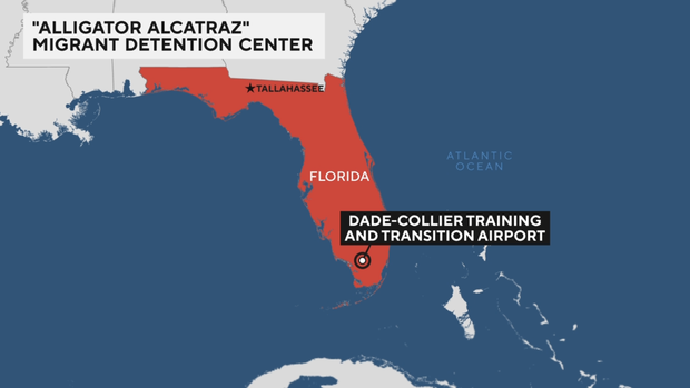 Map of "Alligator Alcatraz" detention facility 