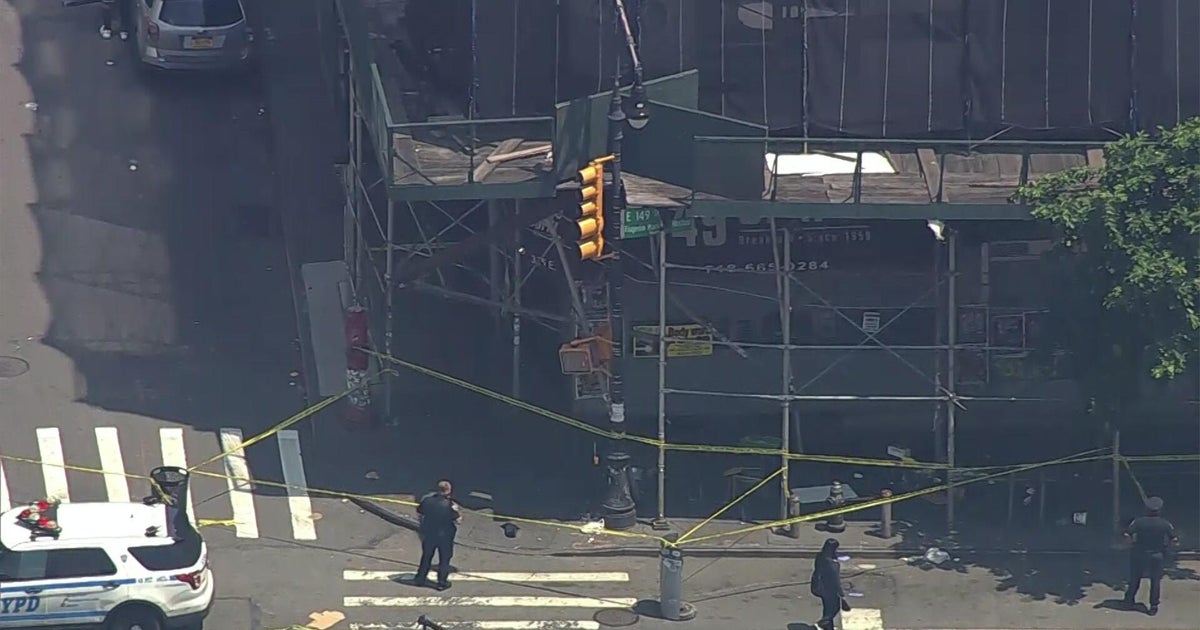 6 injured after vehicle crashes into sidewalk shed in the Bronx 