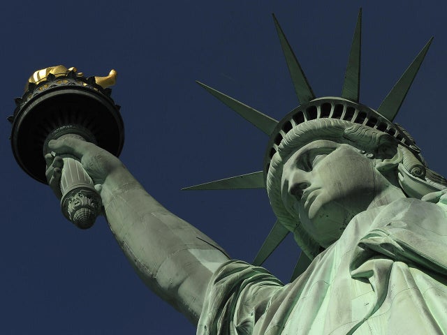The front of the Statue of Liberty is se 