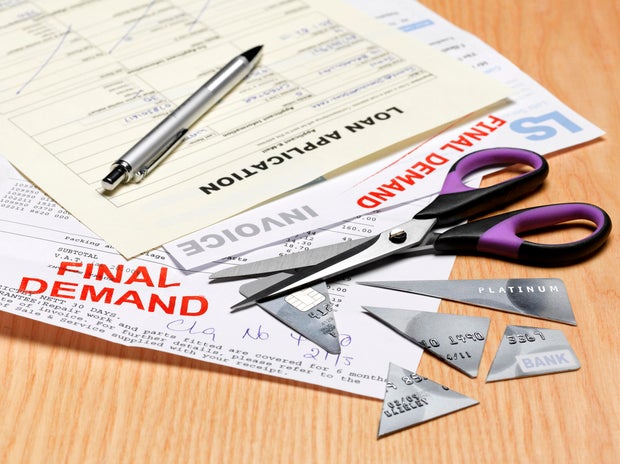 Cut up   recognition  paper  and bills 