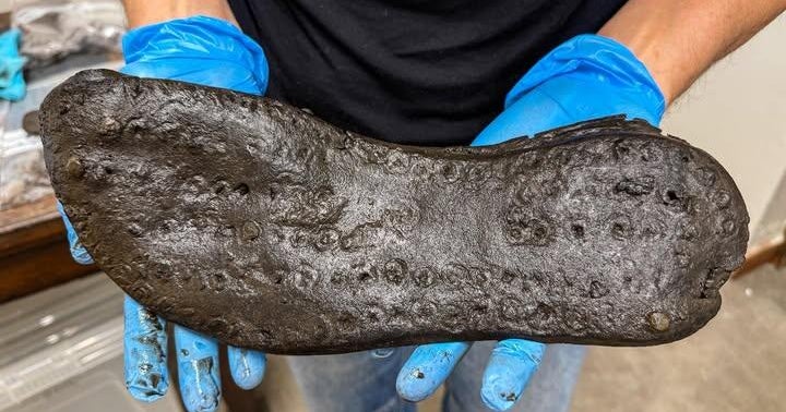 "Unusually large" 2,000-year-old shoes unearthed by archaeologists 