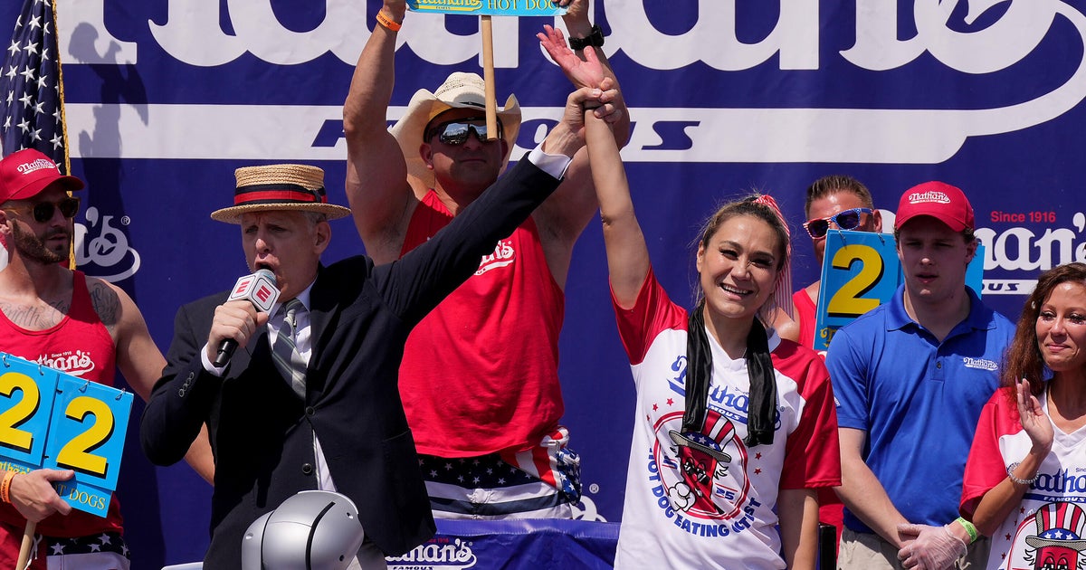Miki Sudo wins 2025 Nathan's Famous Hot Dog Eating Contest women's competition in NYC