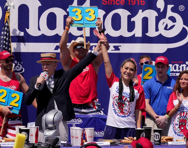 Nathan's Annual Fourth Of July Hot Dog Eating Contest Held In Coney Island 