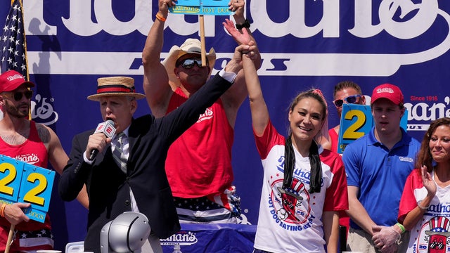 Nathan's Annual Fourth Of July Hot Dog Eating Contest Held In Coney Island 