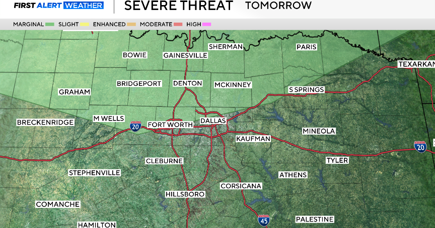 Scattered showers, storms continue through Wednesday across North Texas 