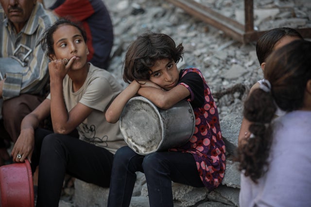 Food distributed to Palestinians in Gaza under Israeli aggression