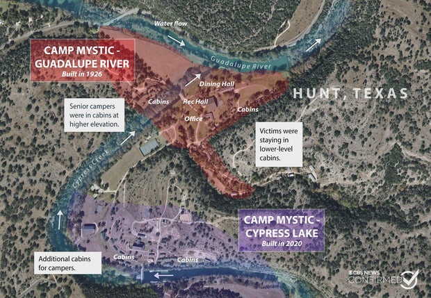 Map - Camp Mystic in Texas 