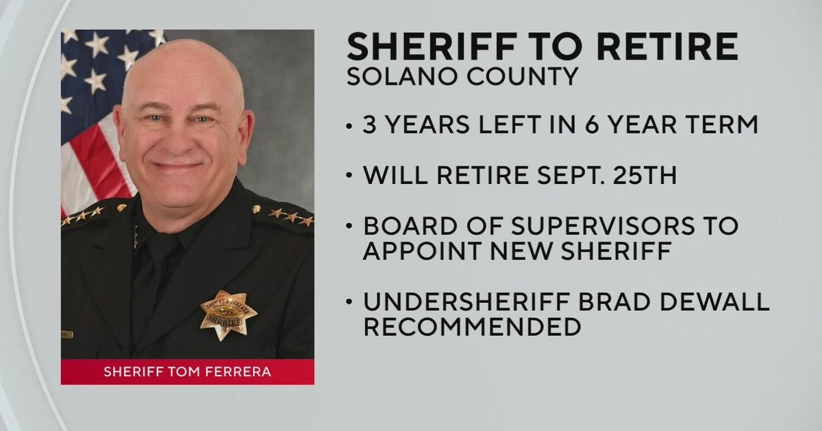 Solano County sheriff announces plans to retire - CBS Sacramento