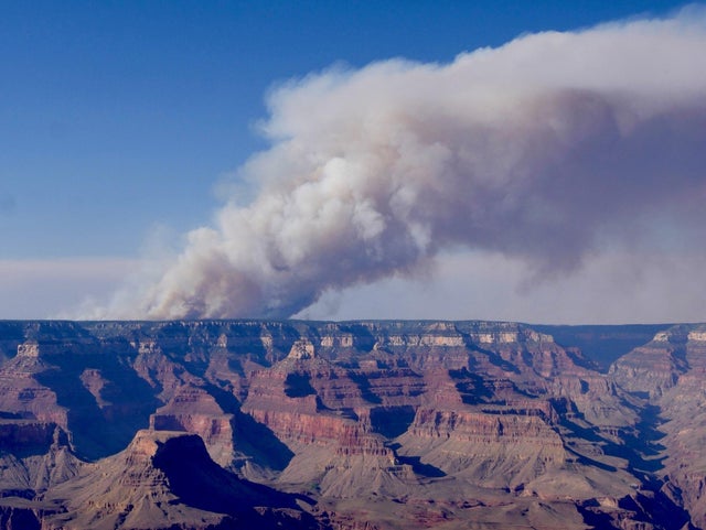 Smoke plume over the Grand Canyon on July 11, 2025. 