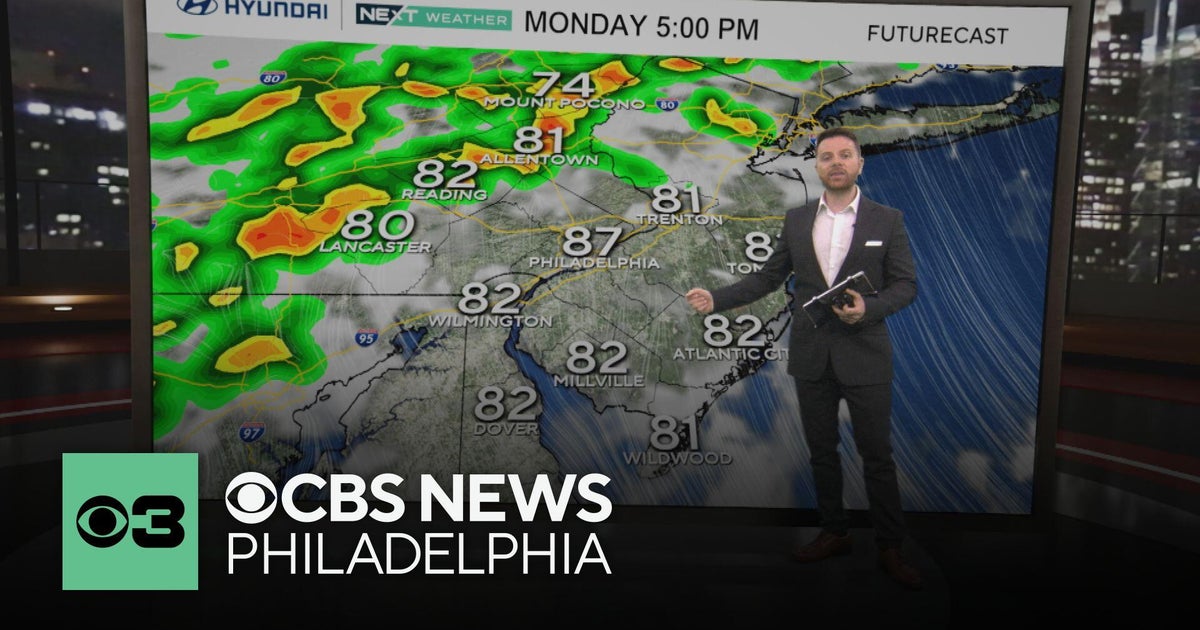 Heavy rain, flash flooding possible Monday in Philadelphia area - CBS Philadelphia