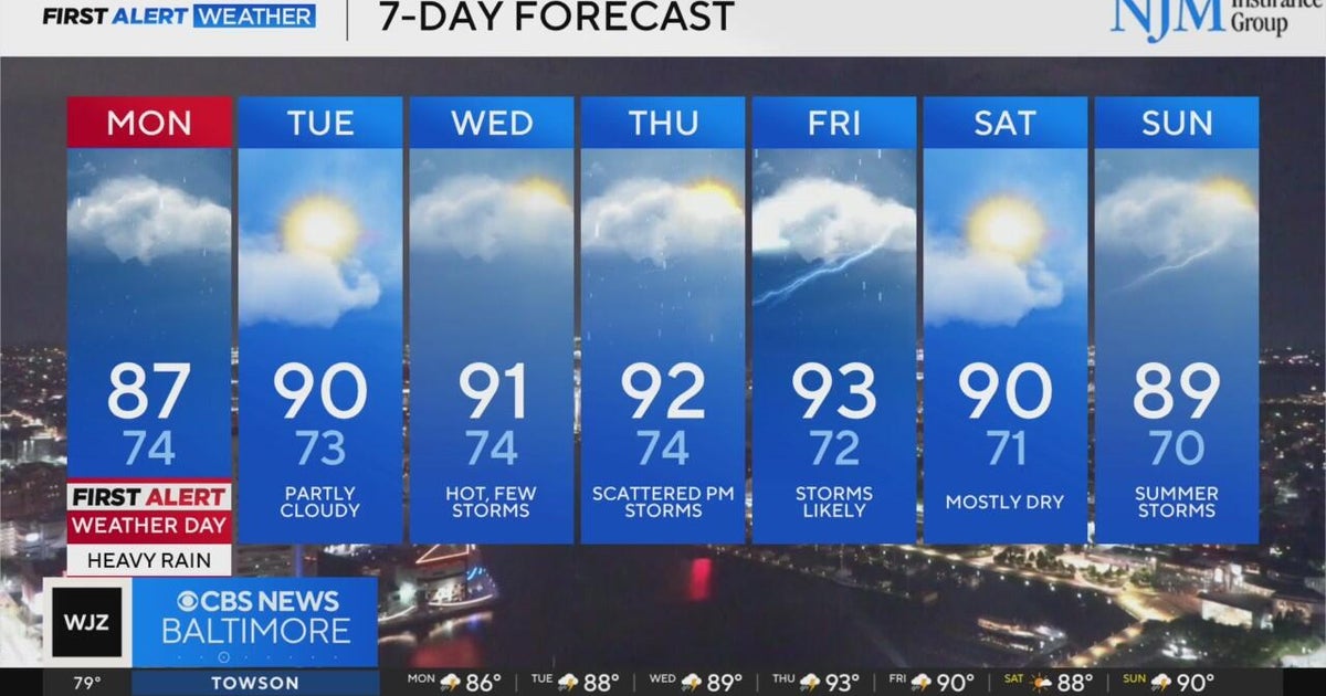 Storms, flooding possible Monday in Maryland - CBS Baltimore