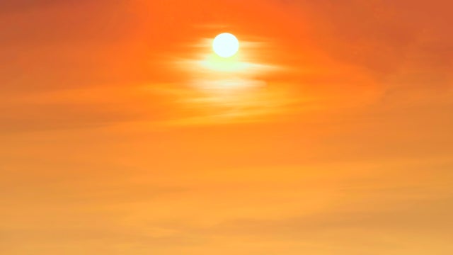 Beauty sky of pink and violet clouds at sunset springtime 