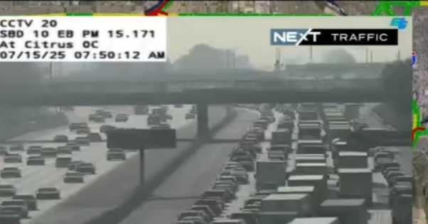 All lanes of the eastbound 10 Freeway in Rialto closed for hazmat spill - CBS Los Angeles