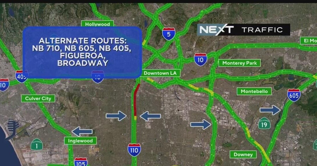 All lanes of the northbound 110 Freeway in LA reopen after fatal crash 