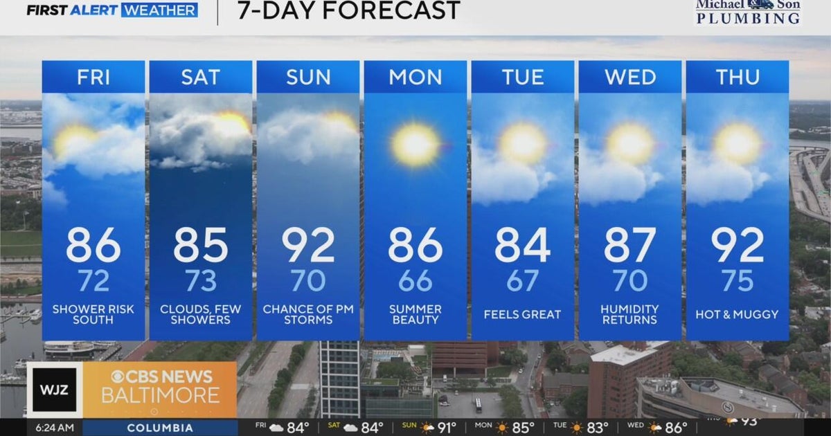 Comfortable weather in Maryland Friday - CBS Baltimore