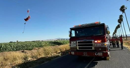 Skydiver entangled in power lines near Tracy rescued 