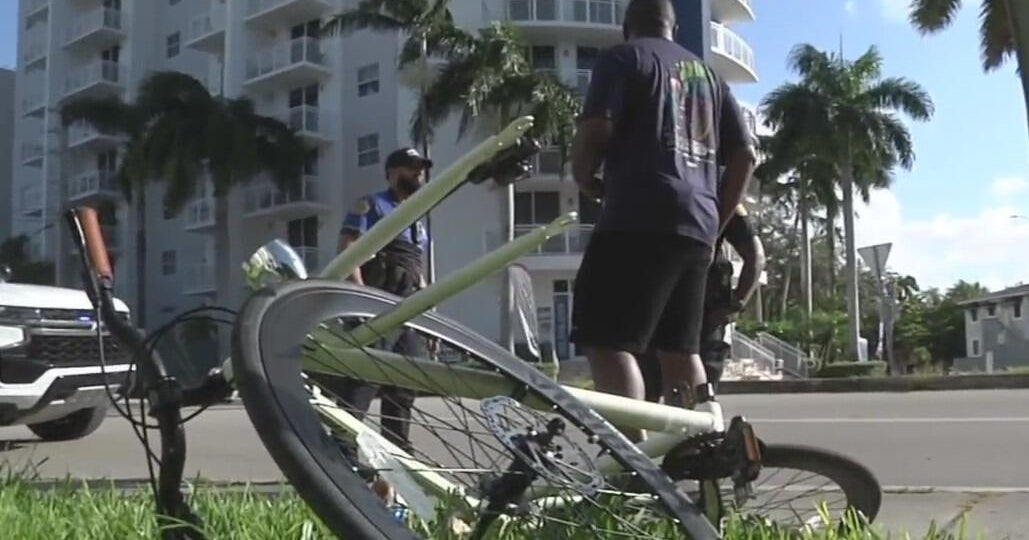 Cyclist says Corvette hit him, then sped off near Miami's hospital district 