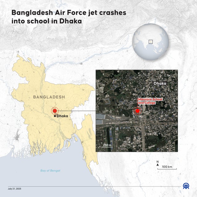 Bangladesh Air Force jet crashes into school in Dhaka 