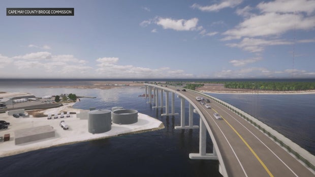 A rendering of the new bridge to replace the Thorofare Bridge 