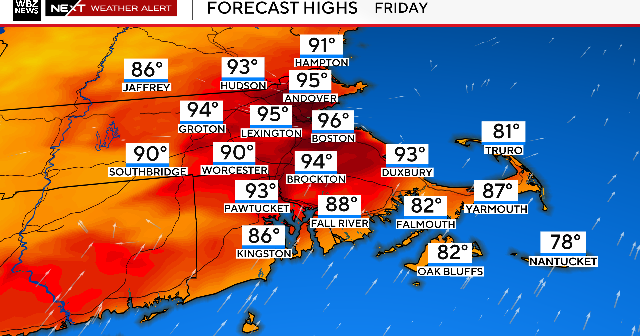 Heat advisory issued for Boston; threat of severe weather on Friday 