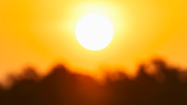Climate Change, Global Warming, Global Boiling from the Climate Crisis and the Catastrophic Heatwave, the Sun, and the Burning Heatwave Hot Sun 