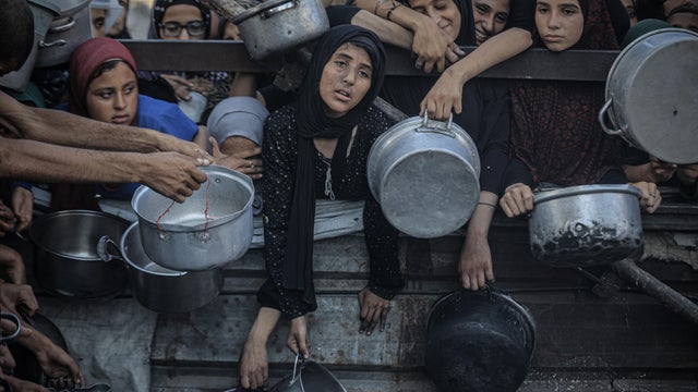 Food distributed to Palestinians struggling with hunger in Gaza 