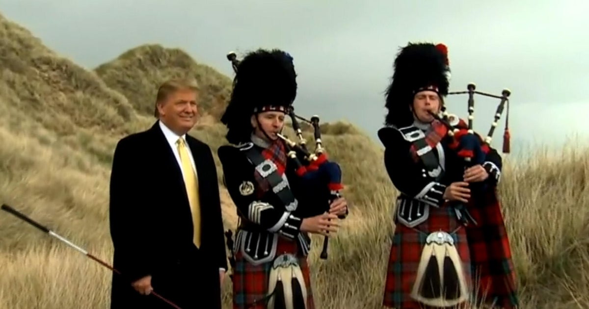 Trump visits Scotland to tour golf courses amid protests