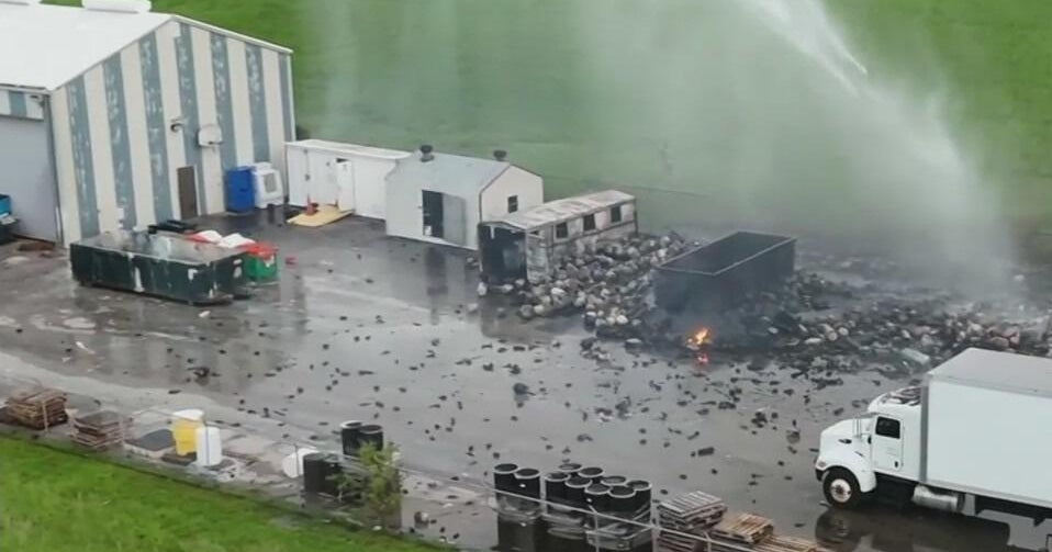 Firefighters battle flames at Pompano Beach business