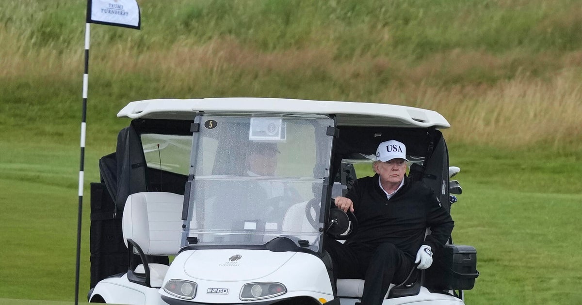 Trump plays golf in Scotland amid nationwide protests 