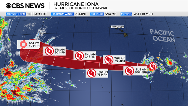 Iona becomes first hurricane in central Pacific Ocean this year