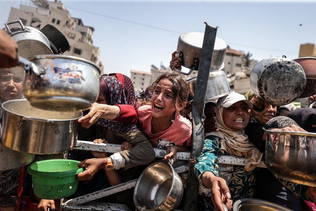 Food distributed to Palestinians struggling with hunger in Gaza 