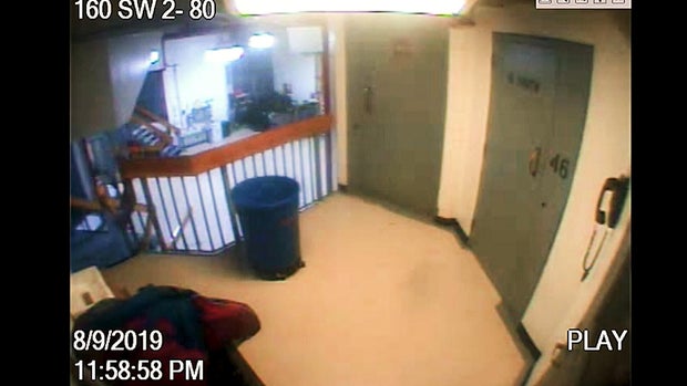 Still image from Epstein jail video 
