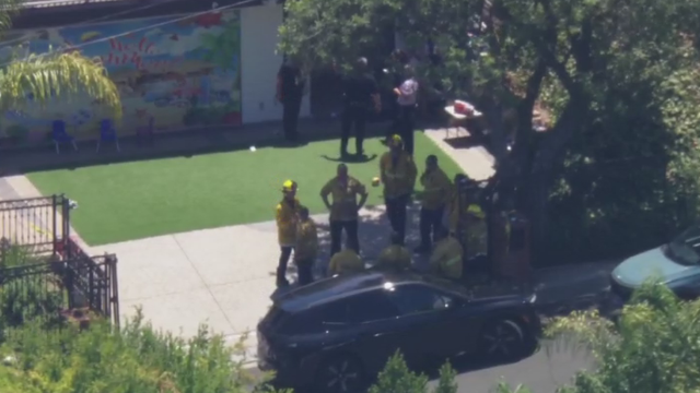Flashing lights on top of police patrol car 