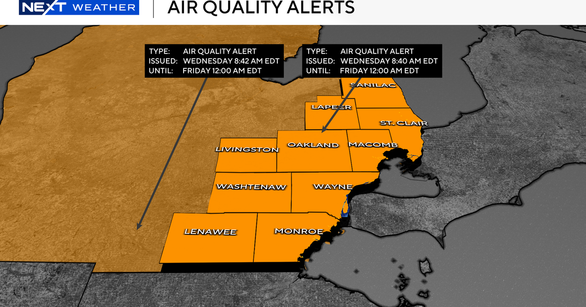 Air quality alert issued for all of Michigan Wednesday and Thursday 