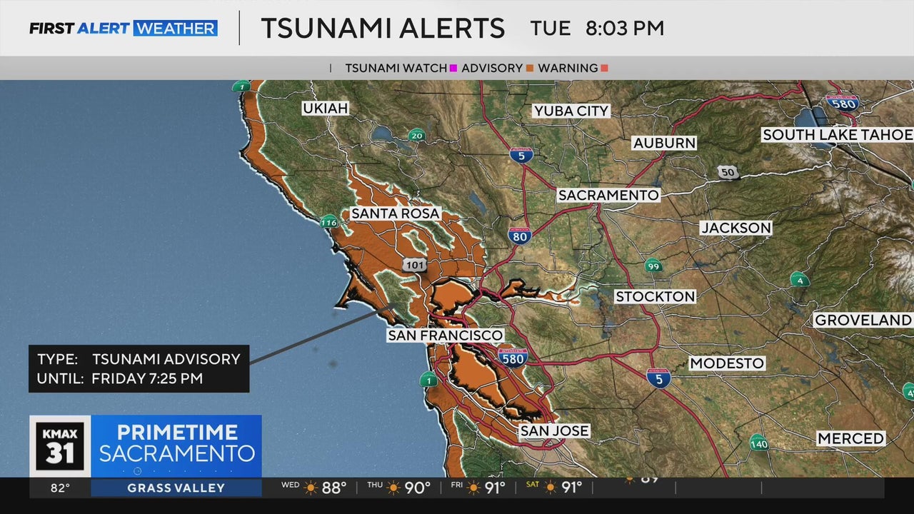 California, all of West Coast upgraded to Tsunami Advisory after 8.8  earthquake near Russia