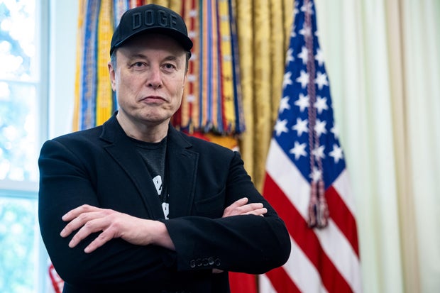 Elon Musk in the Oval Office of the White House on Friday, May 30, 2025.  