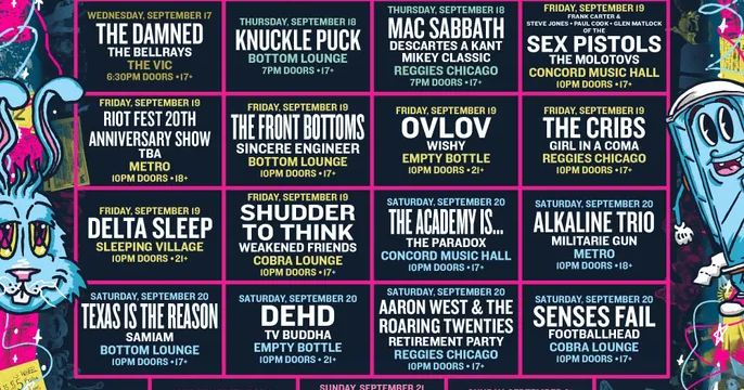 Riot Fest announces late night aftershows 